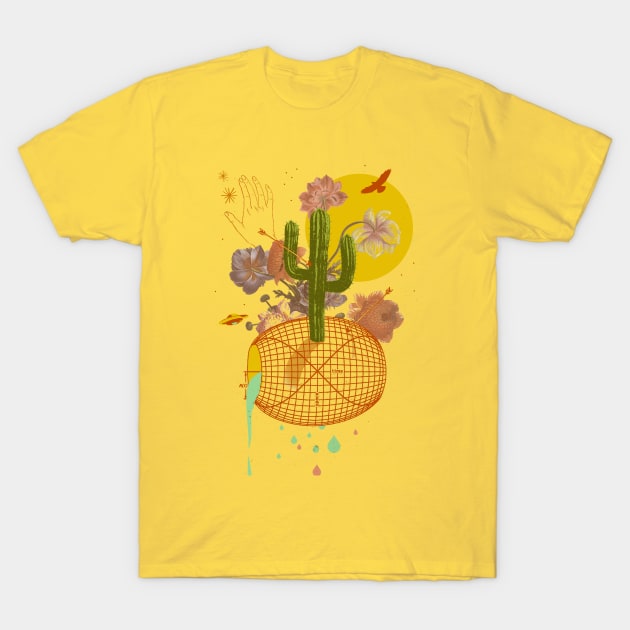 SPACE TIME CACTUS T-Shirt by Showdeer